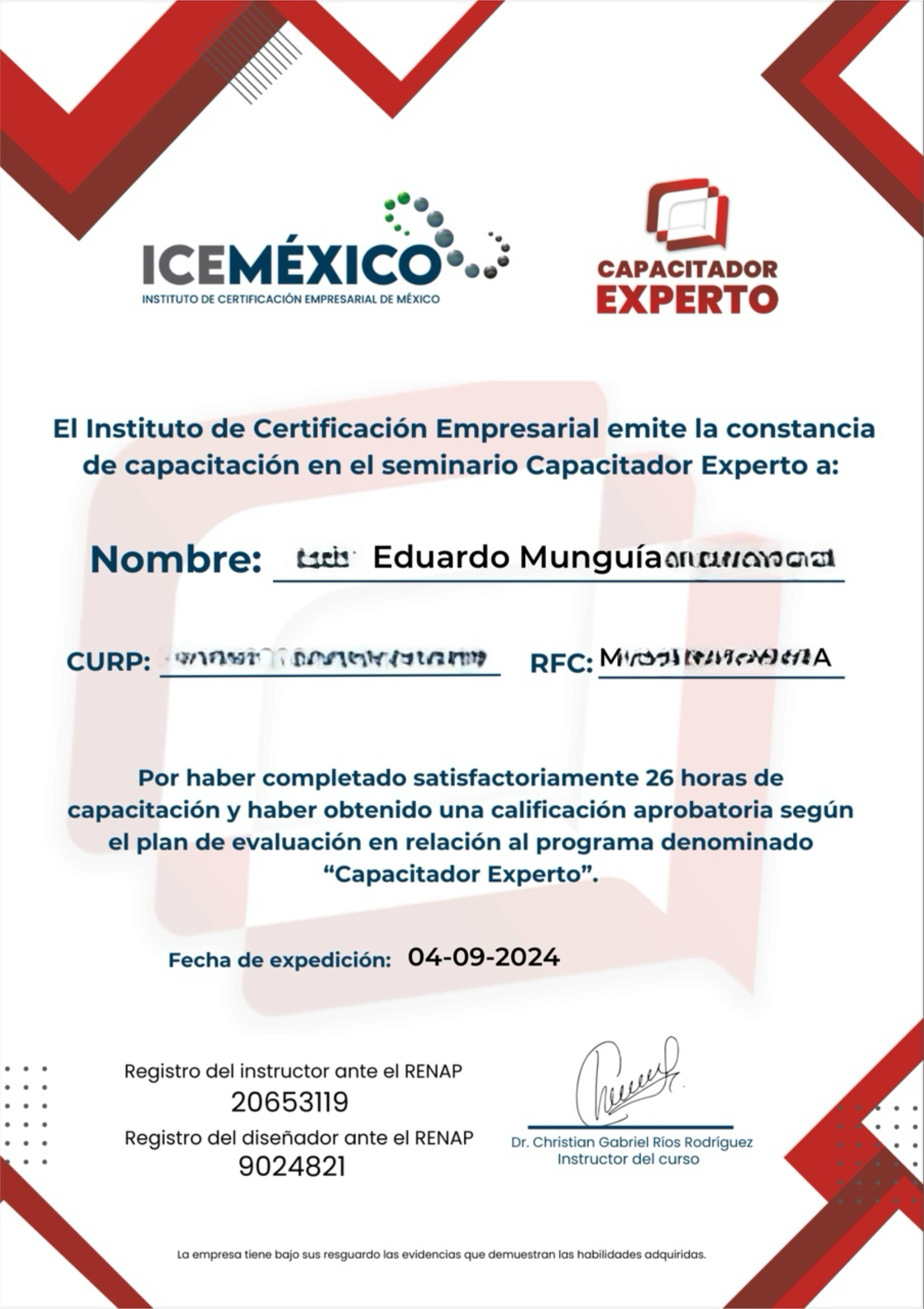 Capacitador Experto